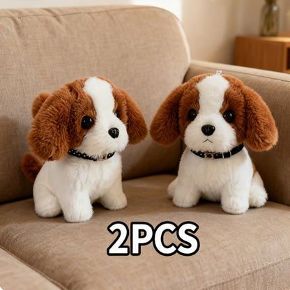 Interactive Walking & Wagging Plush Robotic Puppy Dog - Realistic - Robot Pet with Bark & Tail Movement, Smartphone-like Button-Free Operation, for & Adults (/Dark Brown/Gray) - Christmas/Halloween Gift for &