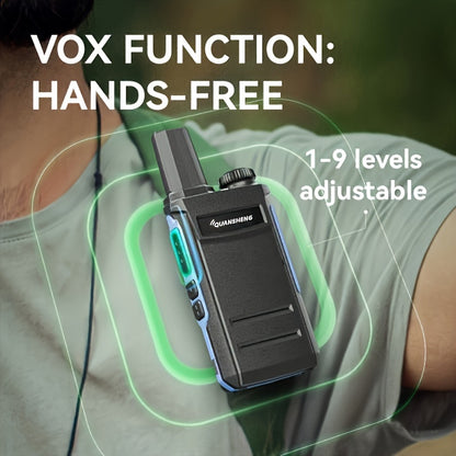 Quansheng TG-A1 Two-Way Radio - Remote Charging, Portable, Hands-Free - For Adults - Ideal for Cruising, Hiking, Hunting, Skiing - 2 Sets - Perfect Gift for Outdoor Enthusiasts