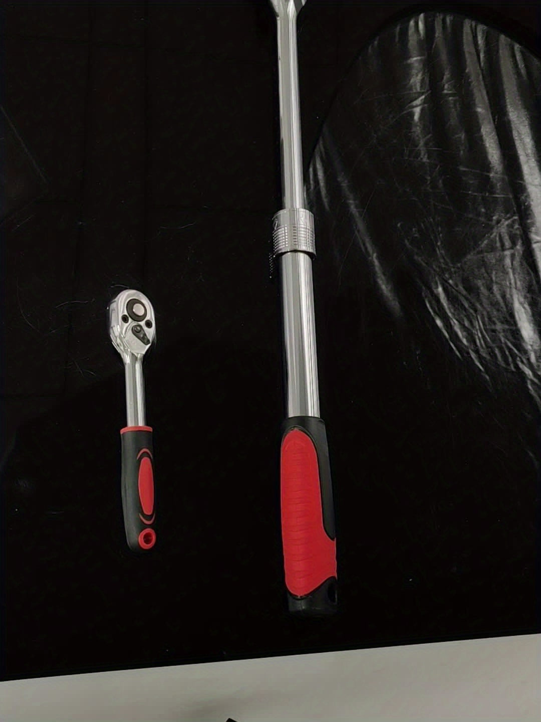 [3-in-1 Ratchet Wrench] PMMJ 3-in-1 Extendable Ratchet Wrench, 72-Tooth, Reversible, Quick Release, Carbon Steel, 1/2" & 3/8" & 1/4" Drive | Extra Long, Maximum 463mm/18.2inch, White Red Black, Interchangeable, for Auto Car M