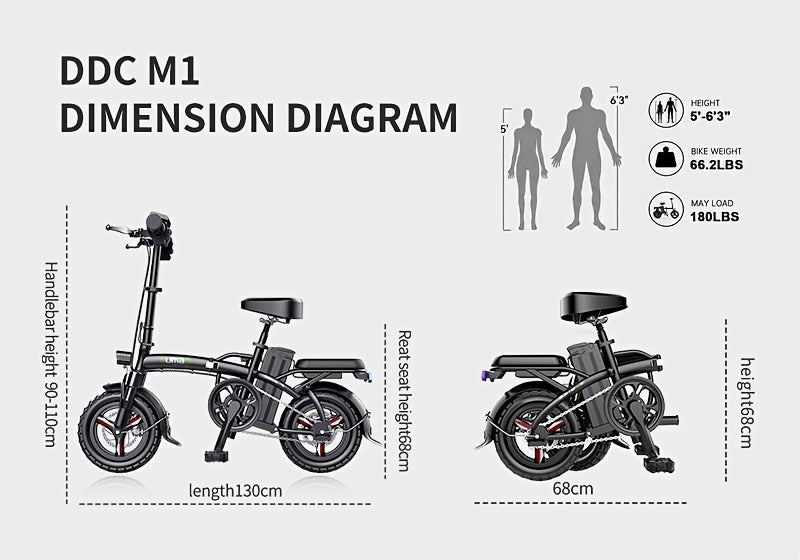 740W Lightweight Cool Off-road Folding Bike 20 Mph, 35 Miles Of Range, Removable Battery, Headlight 390 Lbs Load Capacity, Alloy Steel Frame, Foldable City Commuter Electric Bike, Portable Bike for Fitness And Leisure Enthusi