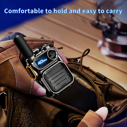 Global POC 10000 Miles Walkie-Talkies Ultra Long Distance International Intercom Unlimited Range PTT Walkie Talkie Multi- Functional Two Way Radios 2 Radios 2 Cards 2 Headphones Set