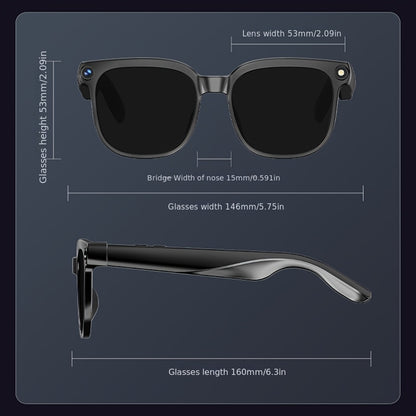 New Release AI Smart Glasses with 8MP HD Camera & 1080P Video Recording, Built-in AI Voice Assistant, Wireless Wireless Smart Glasses for translation (164 Languages), Compatible with iPhone/iOS & Android, ic, Unisex for Men/W