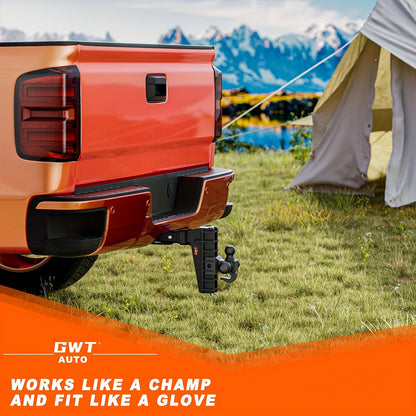 Class 3 Heavy Duty Adjustable Trailer Hitch with Hook - Tri-Ball 1-7/8" 2" 2-5/16" Tow Ball Mount, 6"/8" Drop Hitch, 17000 LBS GTW for Trucks - Universal Fit, Easy Installation & Solid Ball Mount