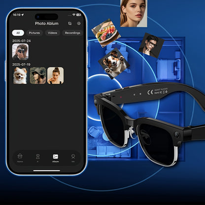 Brand New Design - New Arrival - Stylish Glasses With Smart Camera | Wireless Calling And Music Playback | Real-time Multi-language Translation | HD Video Recording | UV Protection | Lightweight, Hands-free Design - Perfect F