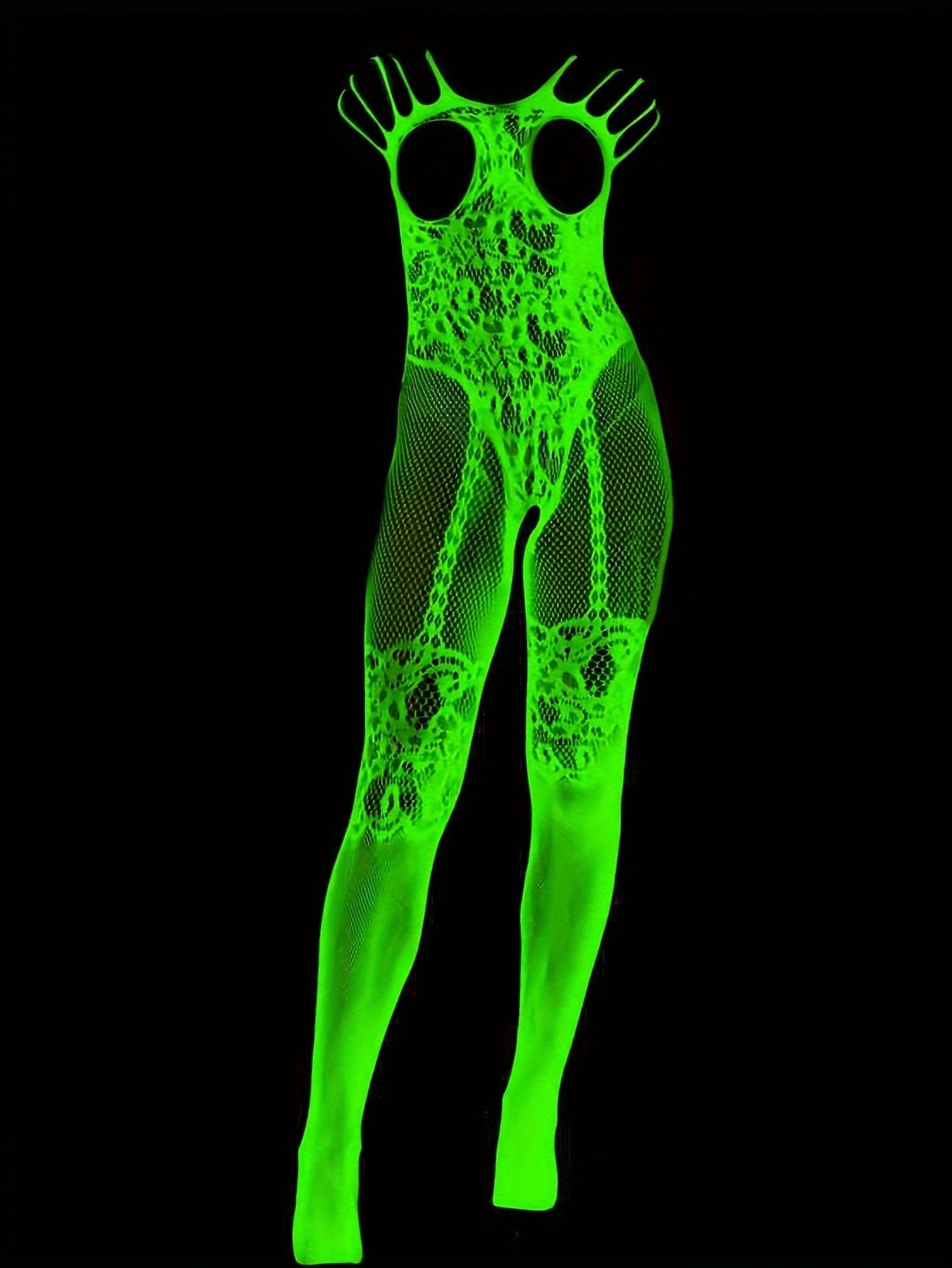 Sexy Lingerie, Glow-In-The-Dark Women's Erotic Onesies, Onesies, Suspender Cut-Out Onesies, Hot Slim Onesies, Seduction Clothes on Bed, Passion Robes