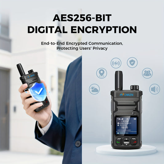 4G LTE Smartphone-like Walkie Talkie with Local SIM Card - No Monthly Fee, Unlimited Range, Global Compatibility (2.4G/3G/4G/5G), Noise-Canceling Mic & Clear Audio, - for Outdoor, Construction, Events, Large Groups (World