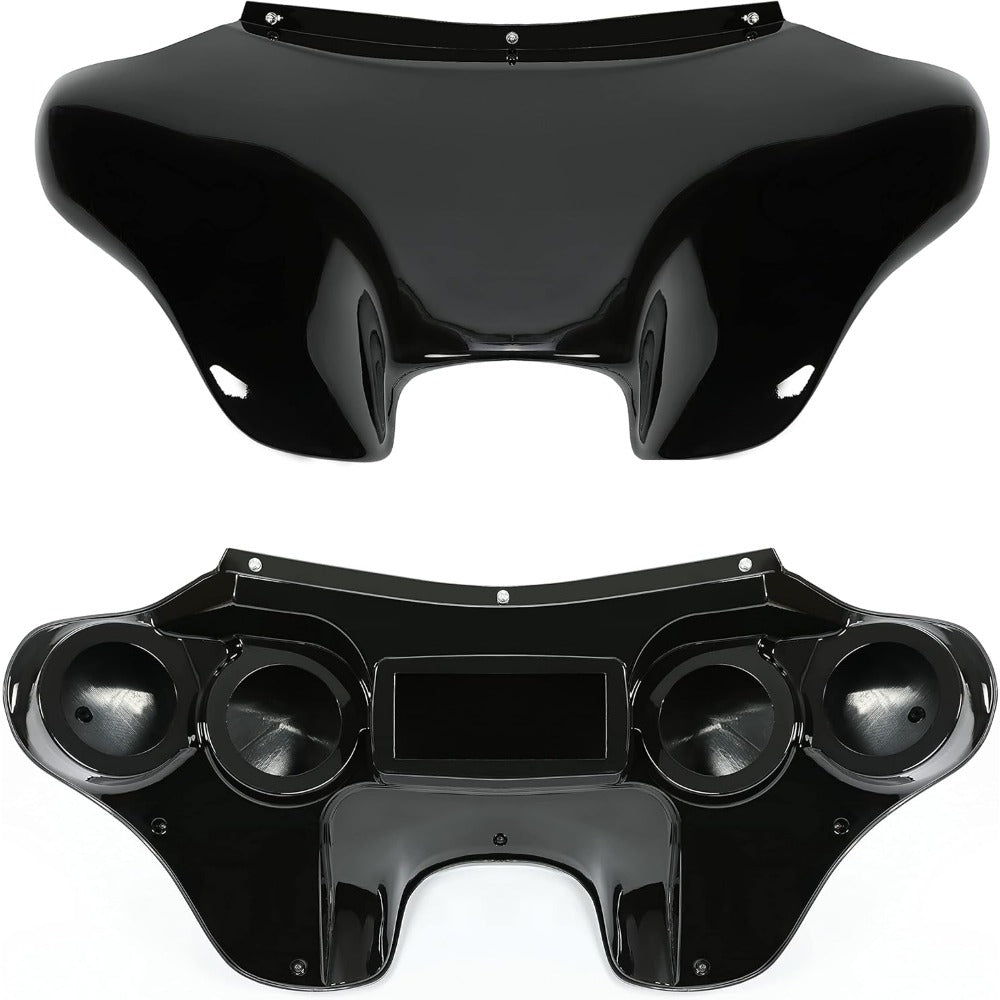 Front Batwing Fairing Compatible with 1986-2015 for Davidson Heritage Softail Fat Boy Deluxe Outer Bat Wing w/Clear Windshield 4 Speaker Mount