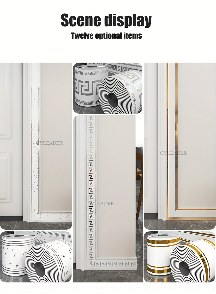 1 Roll, 197 inches x 3.94 inches, Large Roll Thickened Version, European Style Marble Tile Panel Wallpaper, Self-Adhesive PVC Faux Brick, Peel and Stick, DIY Removable No Residue, Waterproof, Wear-Resistant, Long Lifespan, Be