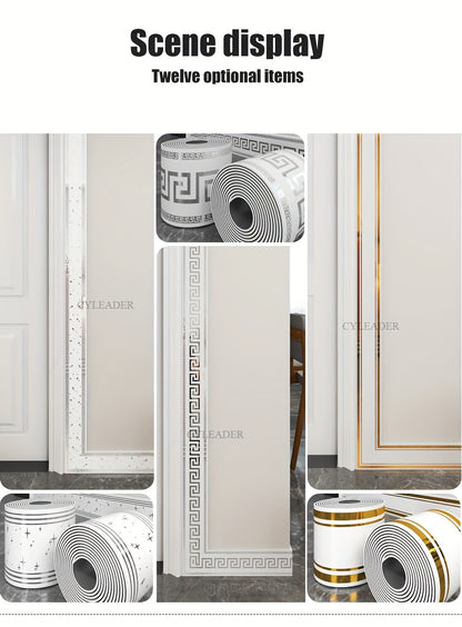1 Roll, 197 inches x 3.94 inches, Large Roll Thickened Version, European Style Marble Tile Panel Wallpaper, Self-Adhesive PVC Faux Brick, Peel and Stick, DIY Removable No Residue, Waterproof, Wear-Resistant, Long Lifespan, Be