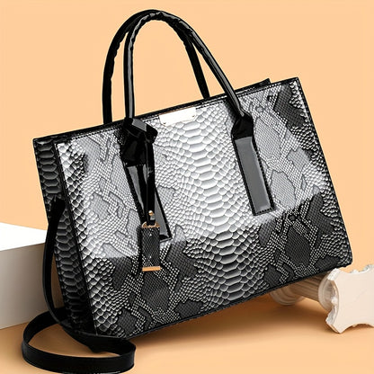 Women'S Large Capacity Elegant Handbag with Detachable Strap & Golden-Tone Hardware - Structured Tote, Golden-Tone Hardware & Zipper Closure
