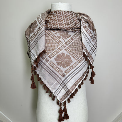 1pc Elegant Jacquard Headscarf & Square Scarf - Soft Breathable All-Season Muslim Headwear, Unisex for Men & Women - Wedding, Everyday, Formal Events Accessory - Luxury Fabric, Hijab Scarf, Decorative Tassels, Luxurious Comfo