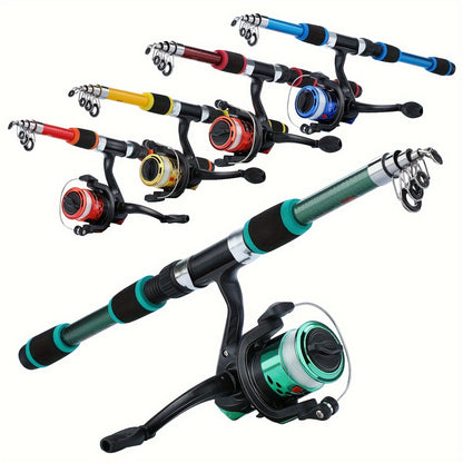 Sougayilang Fishing Rod Combo Set, 1.8m Telescopic Sea Fishing Pole With Reel, Line, Lures & Accessories For Beginners