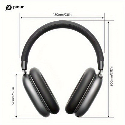 Picun F5 Hybrid ANC Wireless Headphones with 45dB Noise Cancellation, Wireless 5.4 Low-Latency, Spatial Audio, Hybrid ANC/Passive Mode, -C/, Compatible with PC/Laptop/Tablet/Skiing Headphones, 3.5mm Cable & Built-in Mic
