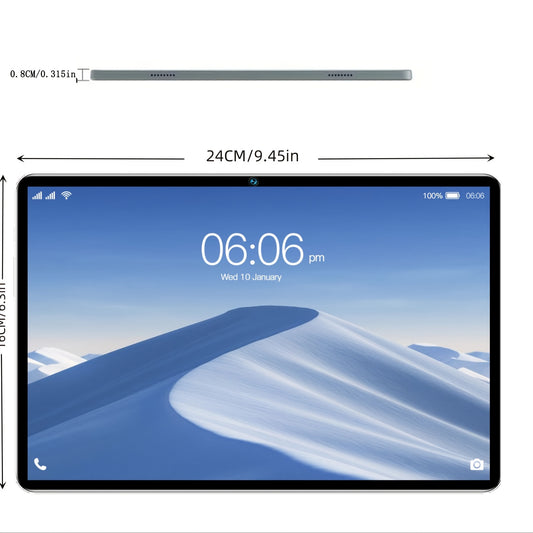 2024 New Q8pad 10.1-inch HD Smart Tablet, 8GB (4GB + 4GB Expandable) RAM + 128GB Storage Space, Dual Cameras 24MP + 32MP, Android 13 System, Supports 2 SIM Cards, TF Card (no Card Included), 5G WiFi, Essential for Office Work