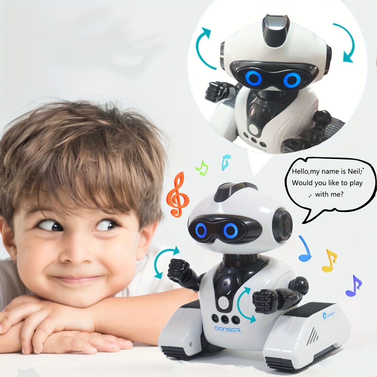 Gesture Sensing Robot With Storytelling, Singing And Dancing Functions, MultitaLight Beigeg, Performance/ Editing Programming And Other Features, Suitable As A Birthday Gift For Kid