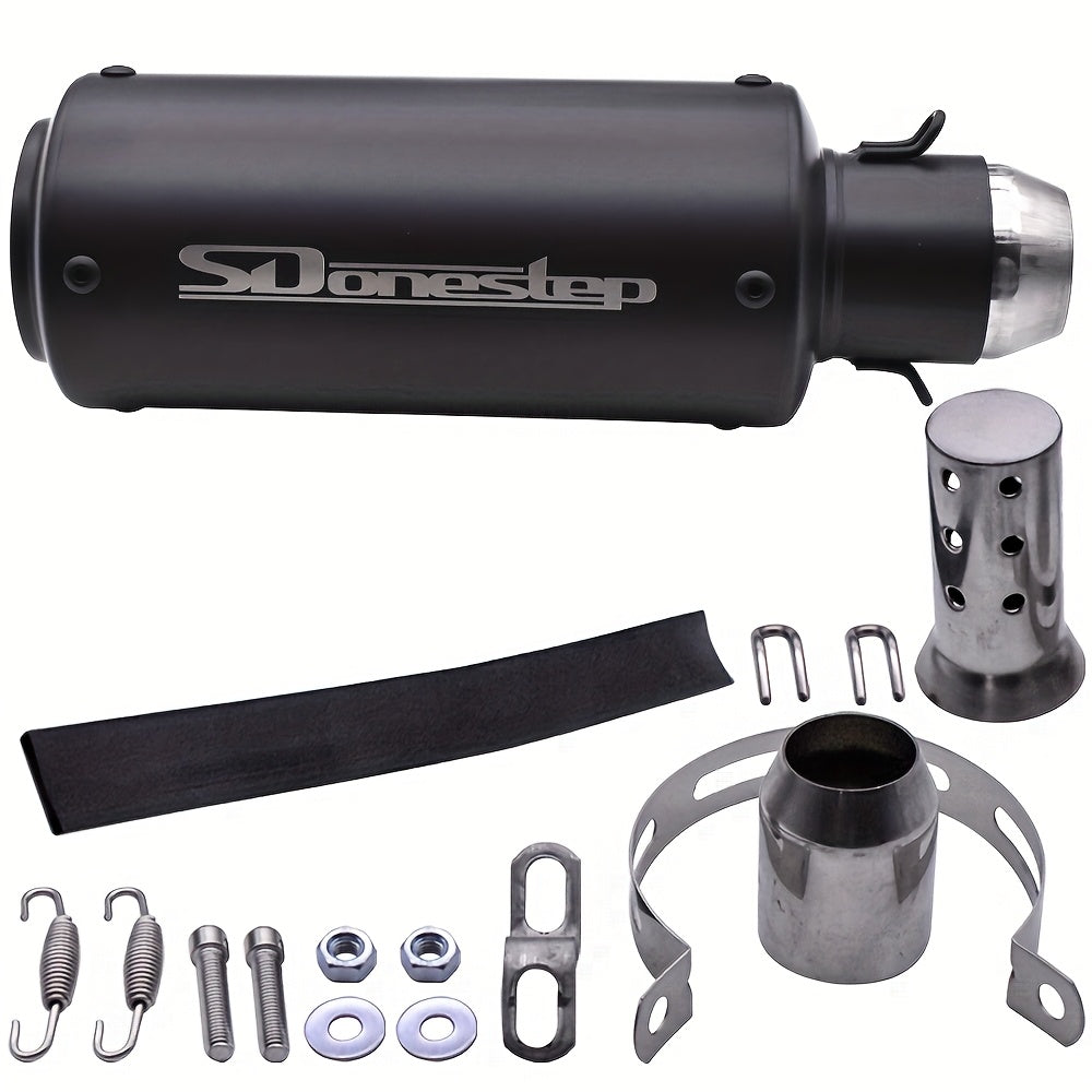 SDonestep 51mm 2" Universal Motorcycle Exhaust Muffler Pipe Tail Tips Stainless Steel, Motorcycle Upgrade, Modification, Muffler, Sleek Exhaust, Sturdy Construction, Highquality Steel, Exhaust, Exhaust System, Racers, Enthusi