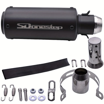SDonestep 51mm 2" Universal Motorcycle Exhaust Muffler Pipe Tail Tips Stainless Steel, Motorcycle Upgrade, Modification, Muffler, Sleek Exhaust, Sturdy Construction, Highquality Steel, Exhaust, Exhaust System, Racers, Enthusi