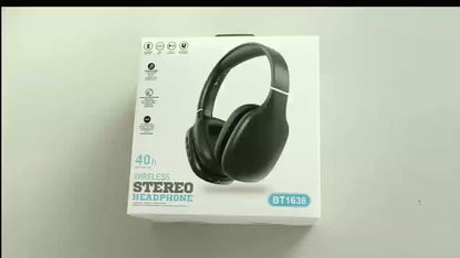 [Wireless Headset] HIRRES BT1638-5.4 Wireless Over-Ear Headset | Ultra-High Sound Quality, Comfortable Padded Design, Foldable, Built-in Mic for Gaming, Travel, Home Office, Gym - Ideal Holiday Gift
