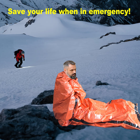 [Emergency Sleeping Bag] 1/2/4pcs Emergency Sleeping Bag | Thick Warm Survival Blanket, Reusable Lightweight Compact with Whistle for Outdoor Hiking Gear Survival Equipment Portable