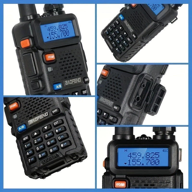 2 Baofeng Walkie Talkies, Handheld Rechargeable Two-way Radio, Long-distance Portable Radio with Speaker Microphone Programming Cable And NA-771 Long Antenna, Suitable for Travel, Survival, Hiking, Cycling, Work, Camping, Fis