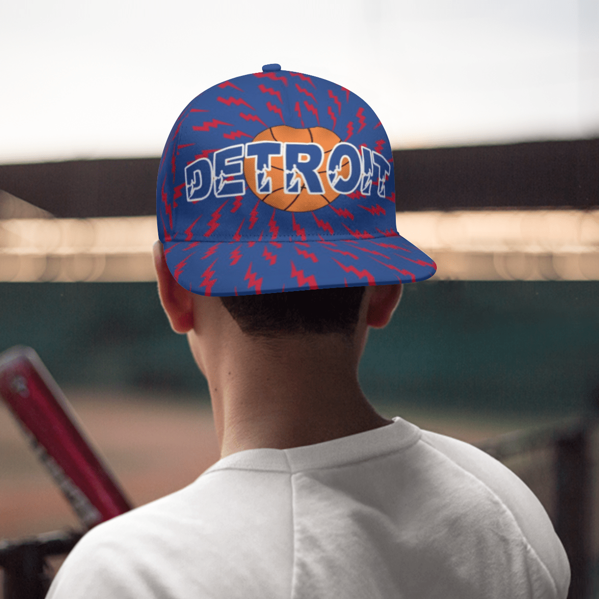 Detroit Camo Print Basketball Cap - Adjustable Snapback Hat with Camouflage, Sporty Urban Style Suitable for Casual Wear, Outdoor Activities & Detroit-Themed Outfits, Camo Hat for Urban Streetwear and Motor City Style