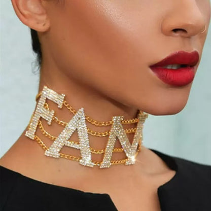 Hip Hop Multi-layer Necklace FANCY Letter Necklace Ins Sexy Exaggerated Collar Collar