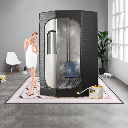 Home Portable Full Body Sweat Box Sauna Room Pentagonal Sauna Tent Gym With 1500W 3L Steam Pot Remote Control Chair