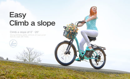 350-500w Powerful Motor, 20-26MPH Commut Erelectric Bike, LCD Display, 7 Speed Shift Adult Electric Bicycle, 36V 10.4A Lithium Battery, 24-inch Wheels, Aluminum Alloy Body, Front Fork Shock Absorber, Headlights, Night Driving