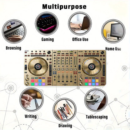 1pc Pioneer DJ DDJ-SZ Limited Edition Golden Controller Mouse Pad & Office Desk Mat - Vibrant Polyester Backing, Non-Slip Rubber Base, Ideal for Gaming & Office Use, Gaming Desk Mat | Vibrant Desk Decor | Durable Desk Mat, De