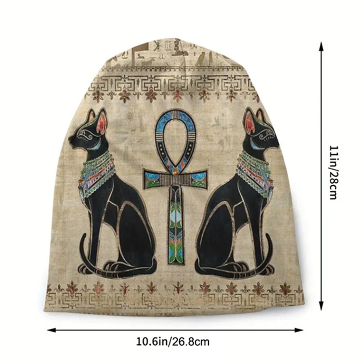 1pc Egyptian Thin Hat Hip Hop Hat Men's Warm Ancient Egyptian brimless beanie Retro floral print Fashion print thief hat - Fashionable men - Warm, durable and fashionable - Iconic artwork design