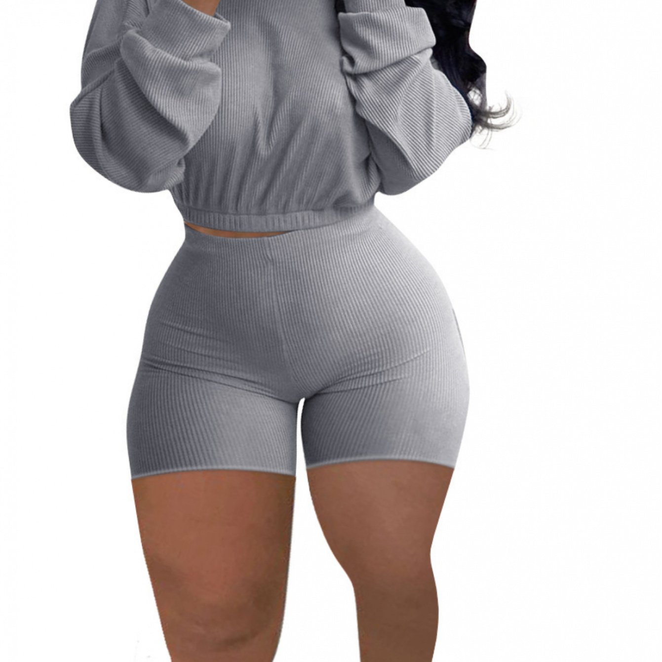2pcs Women's Solid Color Workout Set, Casual Sportswear Outfit, Fashion Slim-Fit Design for Athletic Training Activities, Women's Activewear