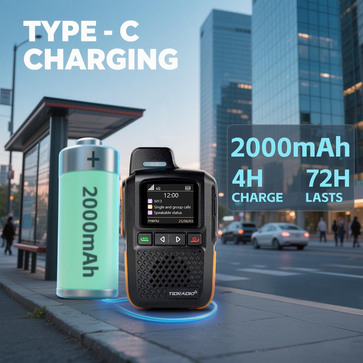 TIDRADIO M13 Global Walkie Talkie 5000km Long Rang Global PPT Walkie-Talkie with SIM Card 1 Year Free Data Service Transnational POC Radio, Transnational Communication, Emergency Radio, Durable Construction, Portable Device,