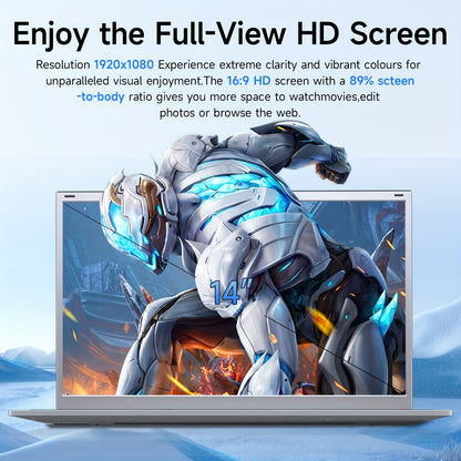 The Newly Released 14-Inch Ultra-Slim Laptop Is Perfect for Business, Gaming, And Office Use, Making It Portable And Lightweight. It Features an Intel Pentium J3710 Processor (Up to 2.64Ghz), 8GB of RAM