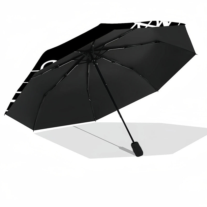 Automatic One-Button Open/Close Umbrella with Music Note Design - Compact Travel Umbrella, Windproof 8-Rib Shaft, Portable Folding Umbrella for Men & Women, Ideal for Commuting, Concerts, Everyday Use - Music Lover Gift, Outd