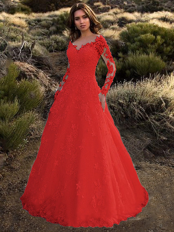 Off Shoulder Wedding Gown Euro Womens Wear Long Sleeve Elegant Design Slim Fit Bridal Dress Statement Outfit for Special Occasions