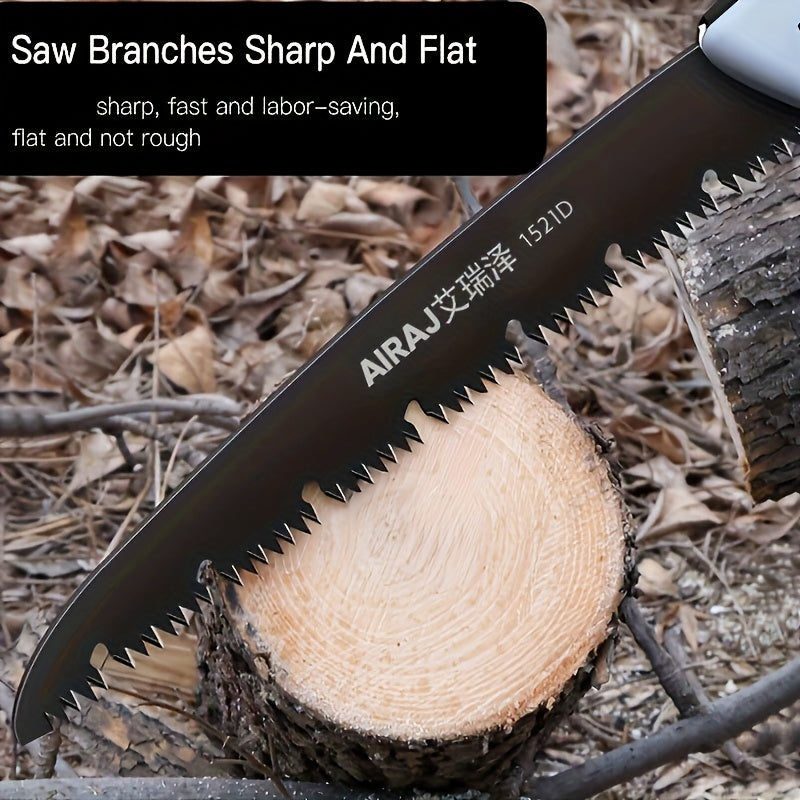 [1pc AIRAJ Steel Folding Saw] AIRAJ 1pc Industrial Grade Steel Folding Saw | Manual Cutting Tool with Anti-Slip Durable Handle, Three Specifications Available for Outdoor Use, Without Battery