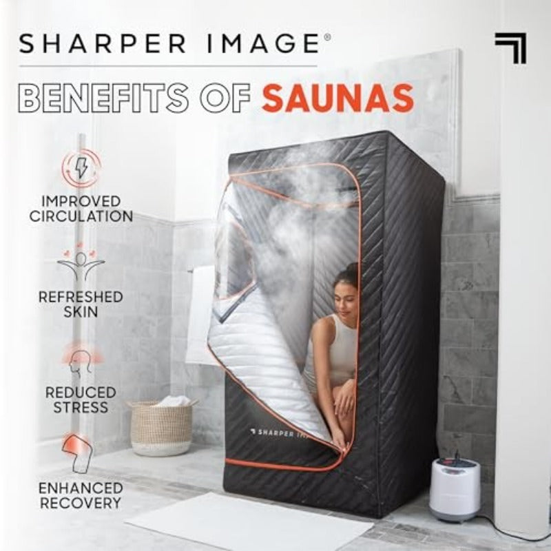 Sharper Image Steamer Sauna Massage Job-Heavy 1018244 - Black