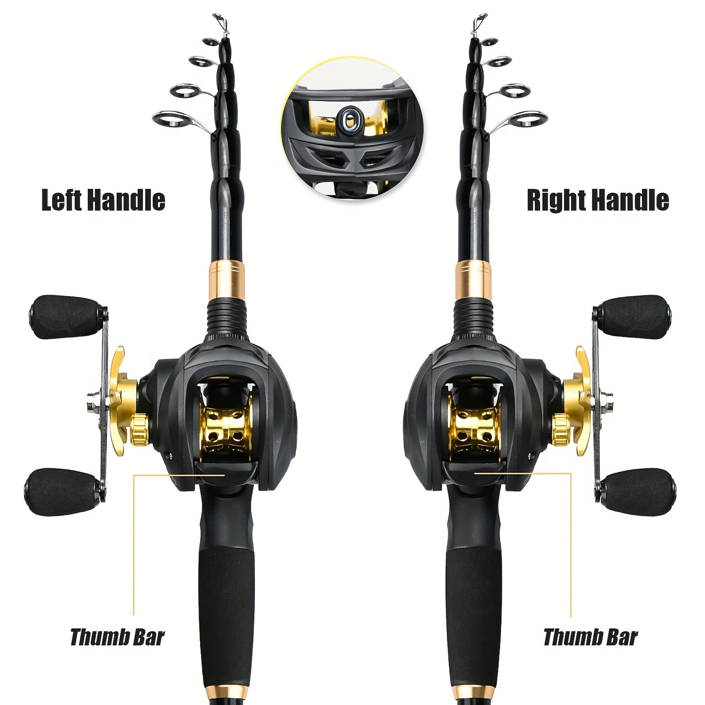 Portable Fishing Rod Kit- Casting Telescopic Fishing Rod, Metal Spool 7.2:1 Speed Ratio Baitcasting Reel, Fishing Tackle Bag, 3937.01inch Green Nylon Line, A Box Of Lure Hooks Accessories. Suitable for Outdoor Fishing Freshwa