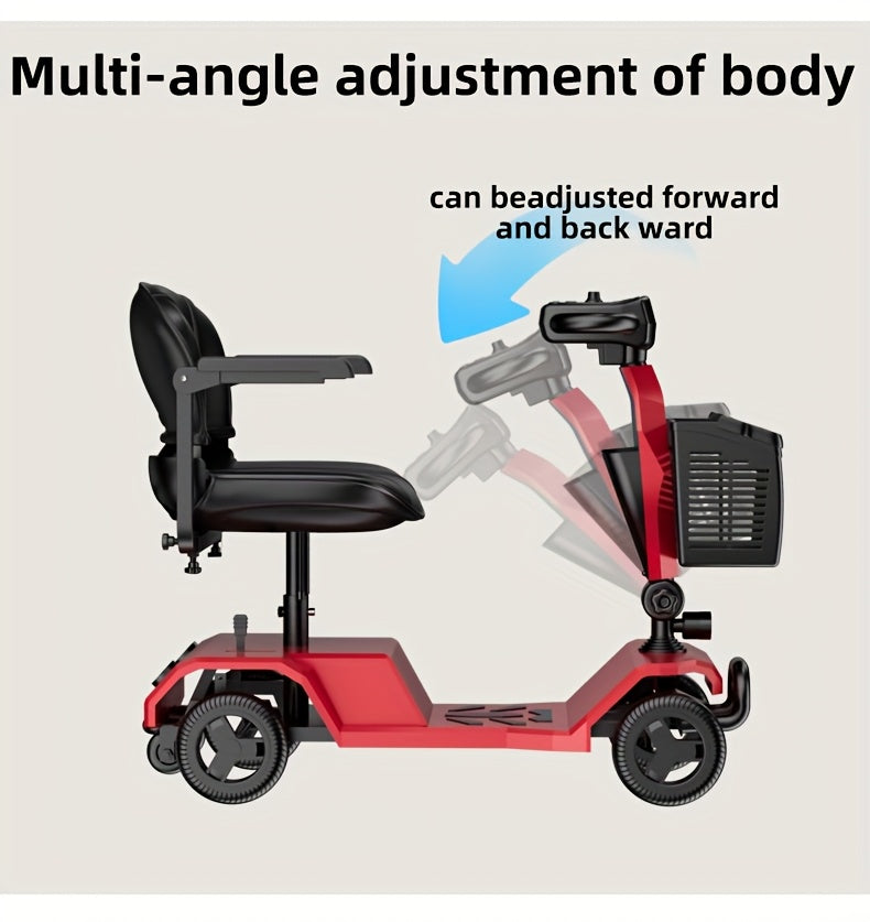 4 Wheel Electric Kick Scooter with Seat - 250W Motor, 15 mph Speed, Foldable Tandem Scooter with Backseat Chair and Front Basket, 265 lbs Capacity, 8-inch Solid Tires, Lightweight 82 lbs, Long-Lasting Battery, Can Be Used on