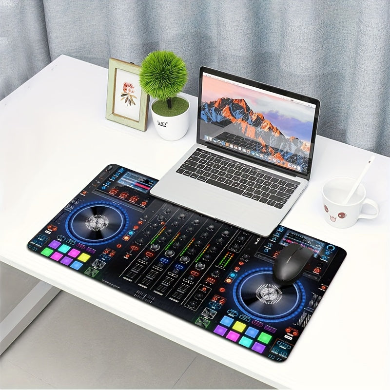 High Definition Print Esports Music DJ Controller Mouse Pad Oversized Rubber Anti-Slip Keyboard Pad Locked Edge Office Computer Laptop Game And Learning Accessories