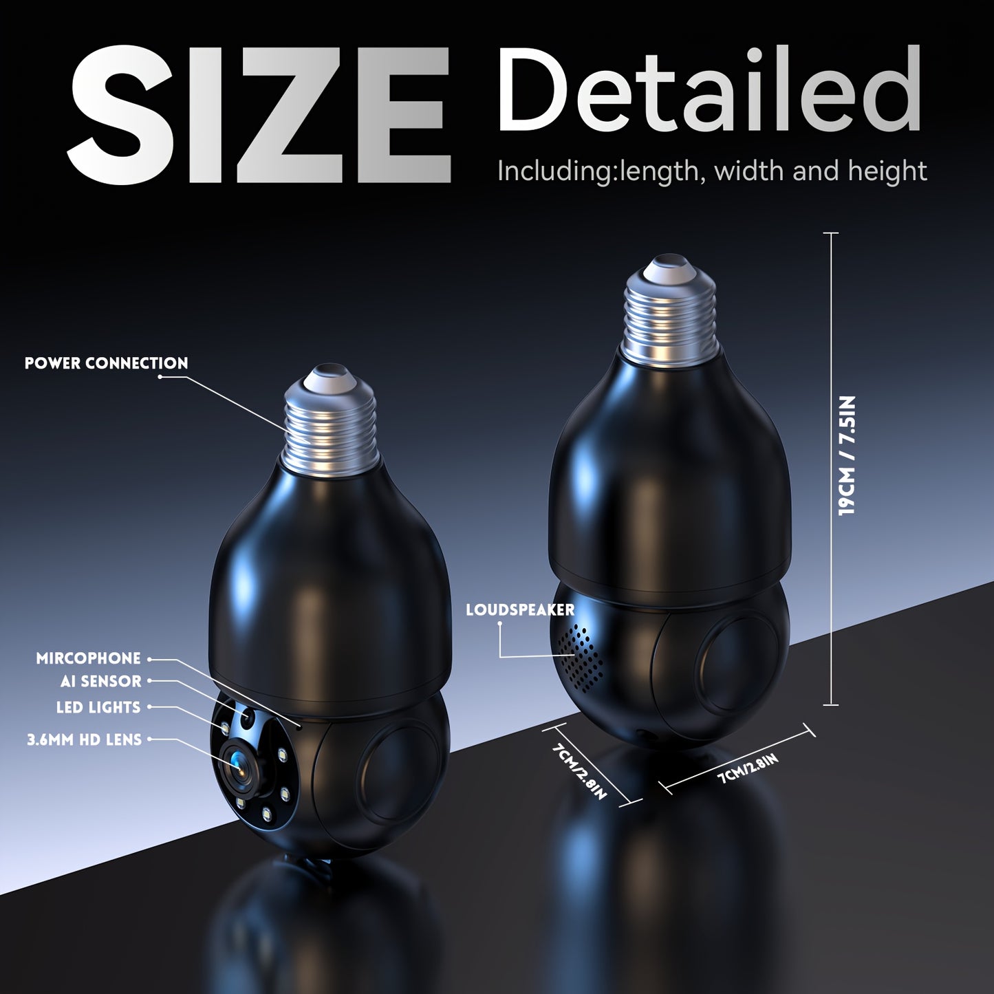 2K FHD Smart Bulb Security Camera - Wireless Indoor Light Socket Cam With 360° Panoramic PTZ, 5G/2.4G WiFi, Motion Tracking & Auto Alerts, Color Night Vision & Two-Way TalkFHD