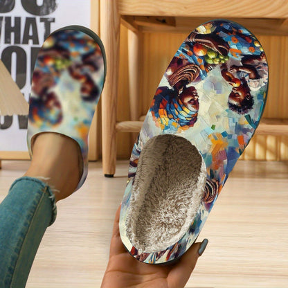 1-Pair Women'S African-Inspired Slip-On Slippers - Soft Fabric Upper & TPR Sole, Warm All-Season Indoor/Outdoor House Shoes with Vibrant African Print (Women, Slippers For Women, Slippers For Women Indoor, Slippers For Women