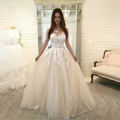 2026 New Wedding Dress | Sexy Lace, Three-Color, Midi Length, Lantern Sleeve, Crew Neck, Elegant Style