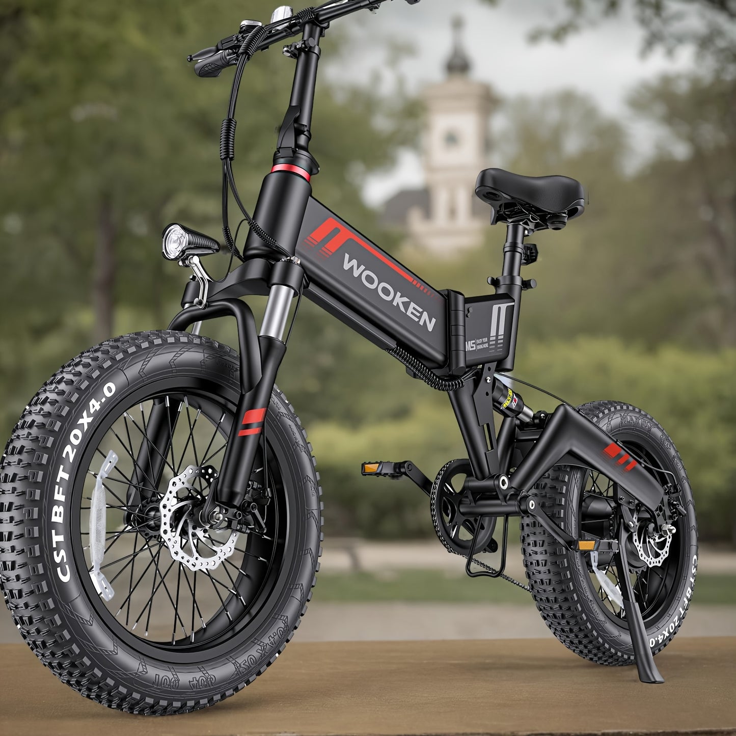 Wooken 20''X 4.0 Fat Tire Electric Bike, 749W Peak Strong Power Electric Bicycle With 48V 10Ah Battery, Professional 7 Speed EBike, Updated LCD Display Electric Dirt Bike, Shock Absorber, Ebike For Mountain Beach Snow