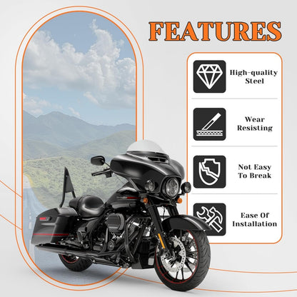 Detachable Backrest rear backrest Compatible with 2009-2024 Touring Models Street Road Electra Glide Road King CVO Ultra Limited Low Back Rest Luggage Rack (22 Inches Black)