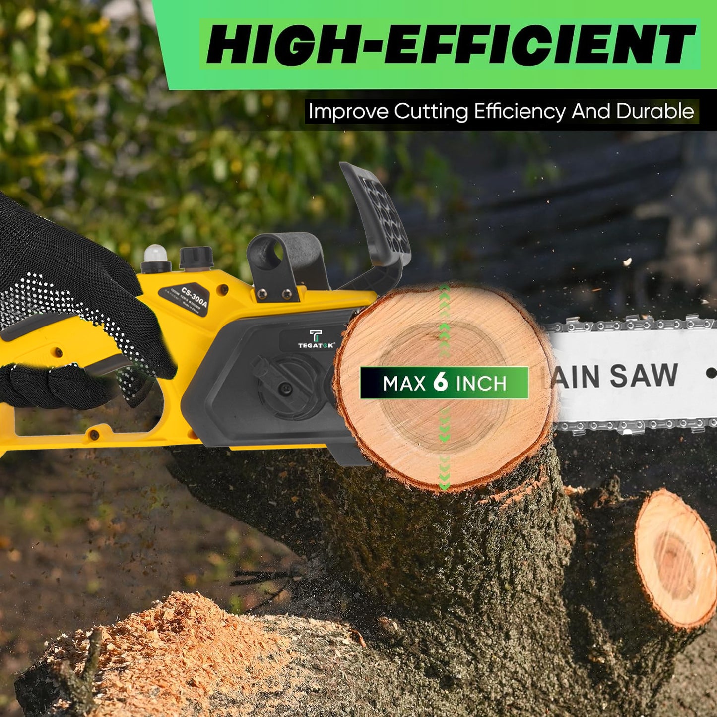 12 Inch Wireless Electric Chainsaw, Equipped With Large Capacity Battery And Fast Charger, Brushless Motor, Portable Handheld Pruning And Shearing Machine, Suitable For Home And Gardening Use