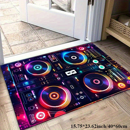 Vibrant DJ Console Pattern Mat - Multifunctional Home Decor Mat for Bedroom, Living Room, Kitchen - Ideal Gift for Birthdays, New Year, Housewarming, DJ Accessories