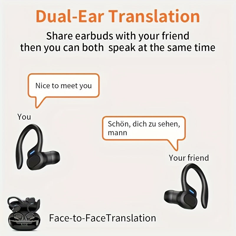 144 Real Time Translation Earphones] New 144 Translation Earphones - Real Time Translation, Suitable for Travel, Business, Work