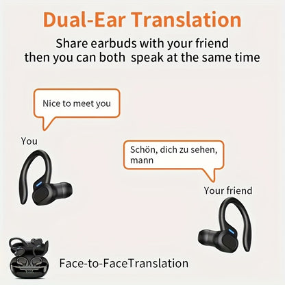 144 Real Time Translation Earphones] New 144 Translation Earphones - Real Time Translation, Suitable for Travel, Business, Work