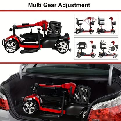 Foldable Electric Mobility Scooter for Adults, All-Terrain Scooter with Basket & Cup Holder, LED Headlight/Horn - 250W High-Speed Motor, 14-Mile Range, 265lbs Capacity, Portable Transport, Urban Commuting, Modern Transport, C
